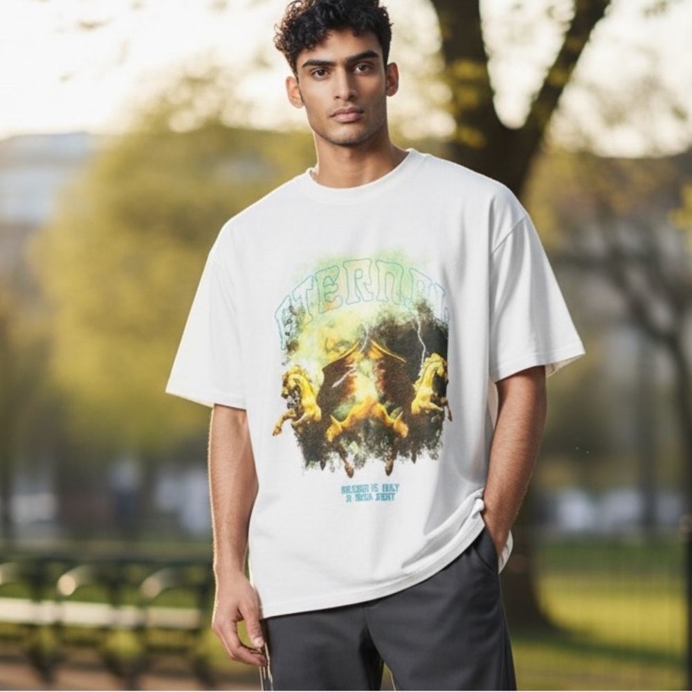 New PacSun LA Eternal Heaven is only a mile away white graphic T Shirt